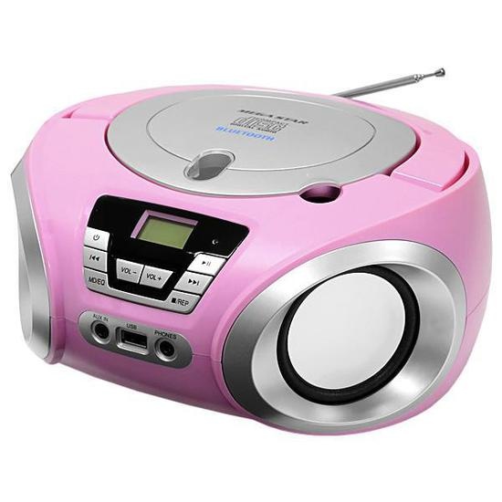 Radio rosa retro vintage Micro System pen drive Bluetooth | Shopee Brasil