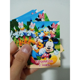 Adesivos da Turma do Mickey 6,5 x 9,2cm para Long Drink.