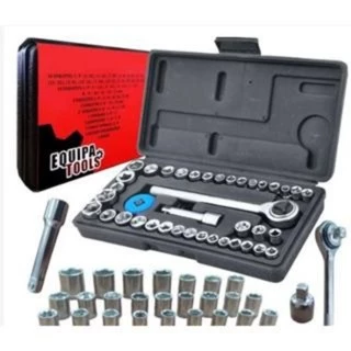 40 Peças Maleta Equipa Tools Kit Jogo De Chave De Catraca Reversível Com Soquetes