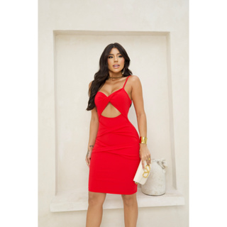 Vestido curto feminio sexy de alcinha com elastano estica moda balada