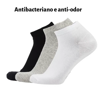 Kit 6 Meia unisex Adulto Cano Curto Otima Qualidade Algodão puro de Antibacteriano Prevenção de odores Absorção do suor Respirável