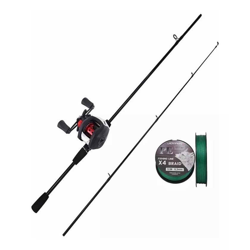 Kit Vara De Pesca Carretilha Pesca Esquerda/Direito 17+1 Rolamentos