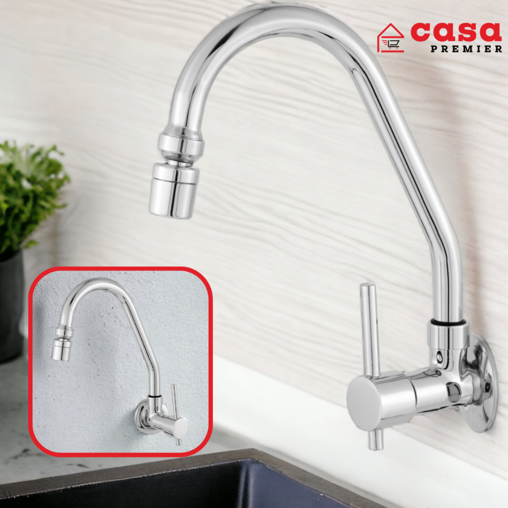 Torneira Parede Luxo Com Arejador Articulado Metal Para Cozinha/Banheiro 1167 C-75