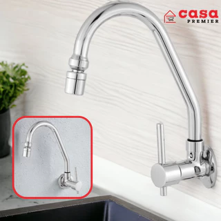 Torneira Parede Luxo Com Arejador Articulado Metal Para Cozinha/Banheiro 1167 C-75