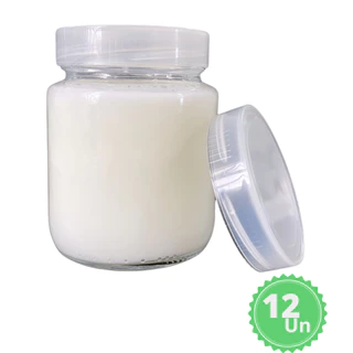 KIT c/12 Vidros p/ Armazenamento de Leite Materno Belém 240ml + TAMPAS PLÁSTICAS