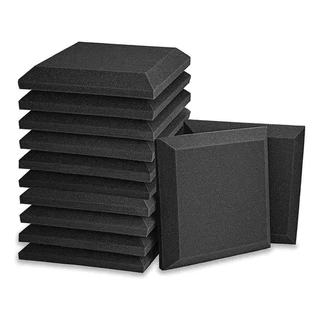 Espuma Acústica Antichamas 12 Placas 25x25x3cm - Autoadesiva