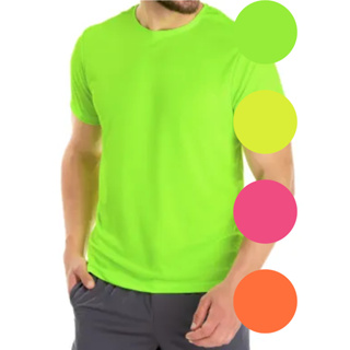 Camiseta Tradicional Verde Neon 100% Poliéster