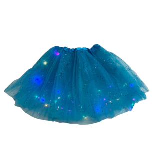 Saia De Tule Incrivel Brilhante Com Led E Muito Glitter 40cm