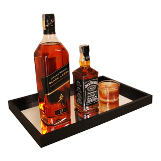 Bandeja espelhada Decoração em mdf 41x26 Porta Copos, Bebidas, Cantinho Do Café
