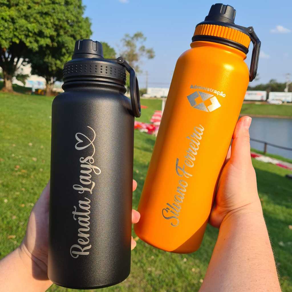 Garrafa Térmica 1,2 litros ou 800ML BEAR THERMAL Original com seu nome escrito parede dupla a vácuo