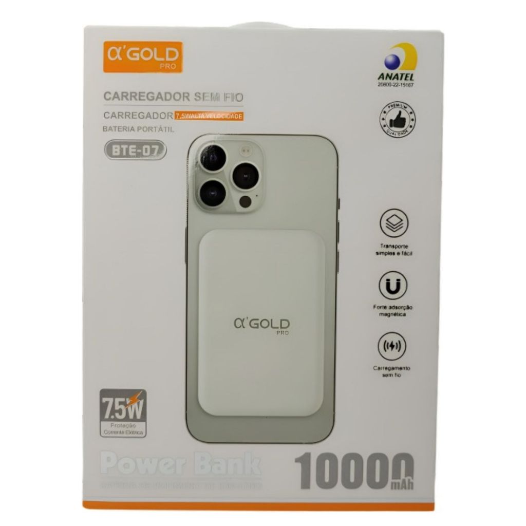 Power Bank Magsafe 10000mah Para iPhone Carregamento Sem Fio BTE-07