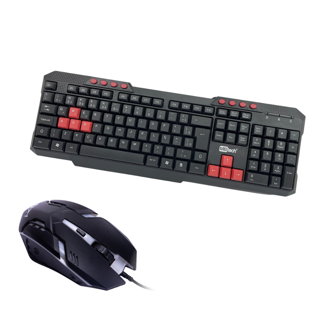 Kit Teclado e mouse Gamer Basico multimidia USB com nota fiscal e garantia