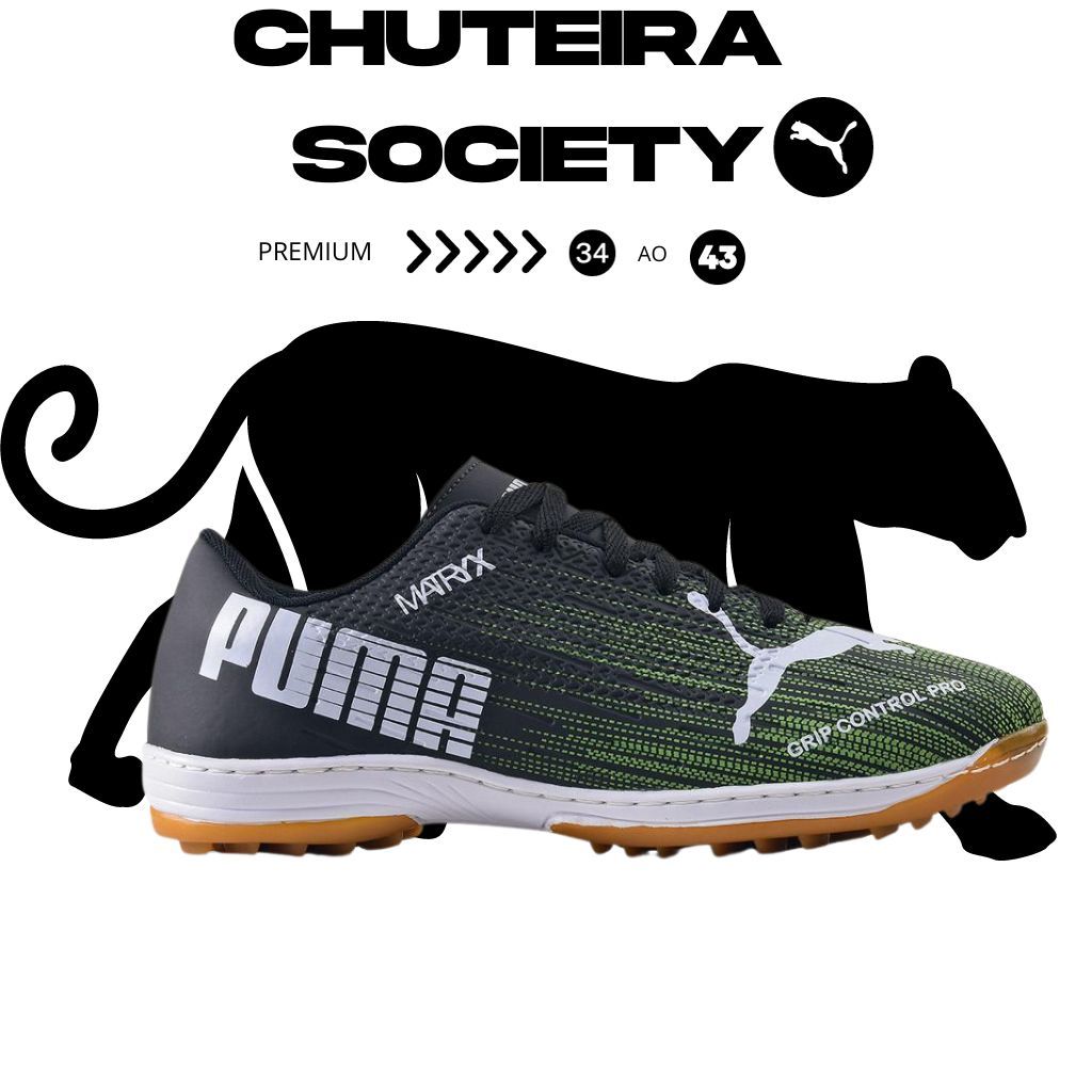 CHUTEIRA SOCIETY VERDE grama sintetica/aderente/resistente/solado costurado/futebol