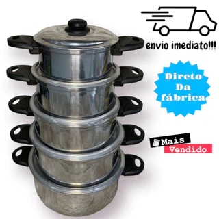 Conjunto de Panela Jogo de Caçarola 14a22 Aluminio Polido Qualidade total