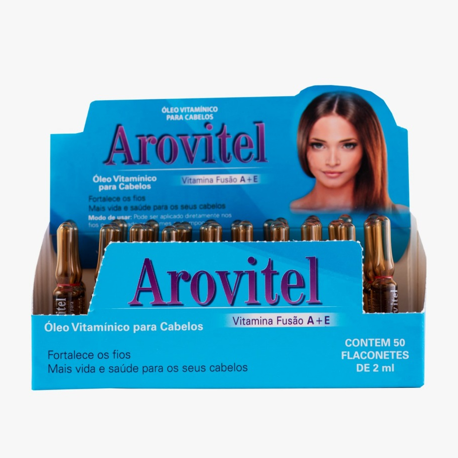 Kit 10 Arovitel Vitamina Capilar Fusão Vitamínica A + E - 2ml | Shopee ...