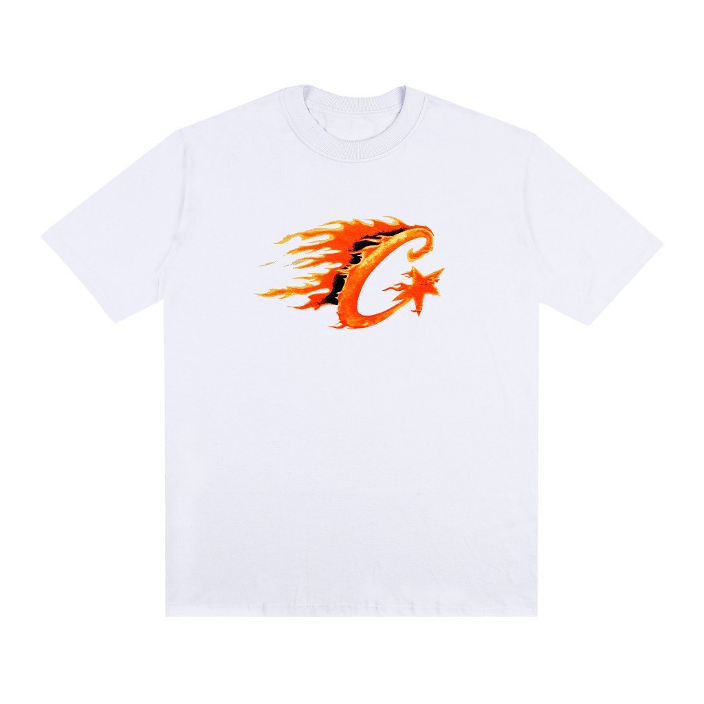 Camiseta Manga Curta Basic Streetwear 100% Algodão Camisa Estampada Corteiz Flamin