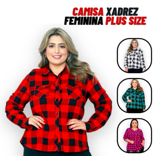 Camisa xadrez store feminina tamanho grande