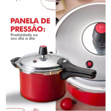 Panela Pressão 4,5l Antiaderente Fechamento Externo Premium