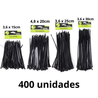 Kit 400 Abraçadeira HM Enforca Gato 15cm /20cm / 25cm / 30cm - 400 UND manutenções elétricas