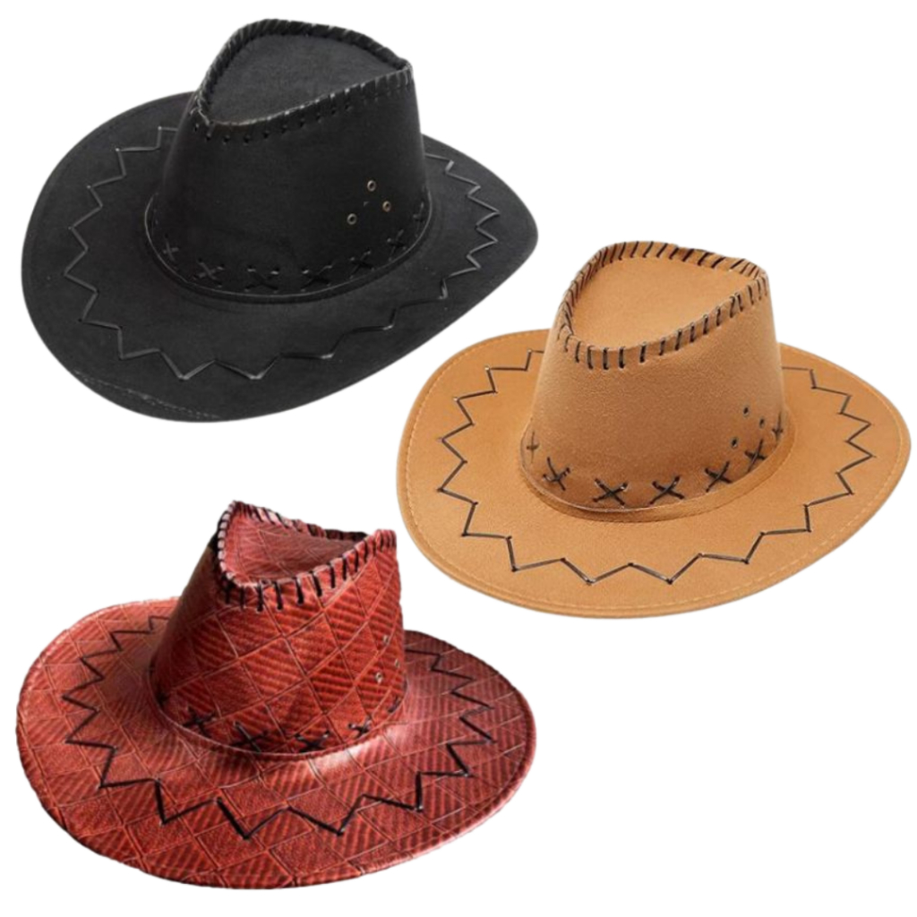 Chapéu de Cowboy com aba Larga Camurça Feminino Masculino Festas Eventos