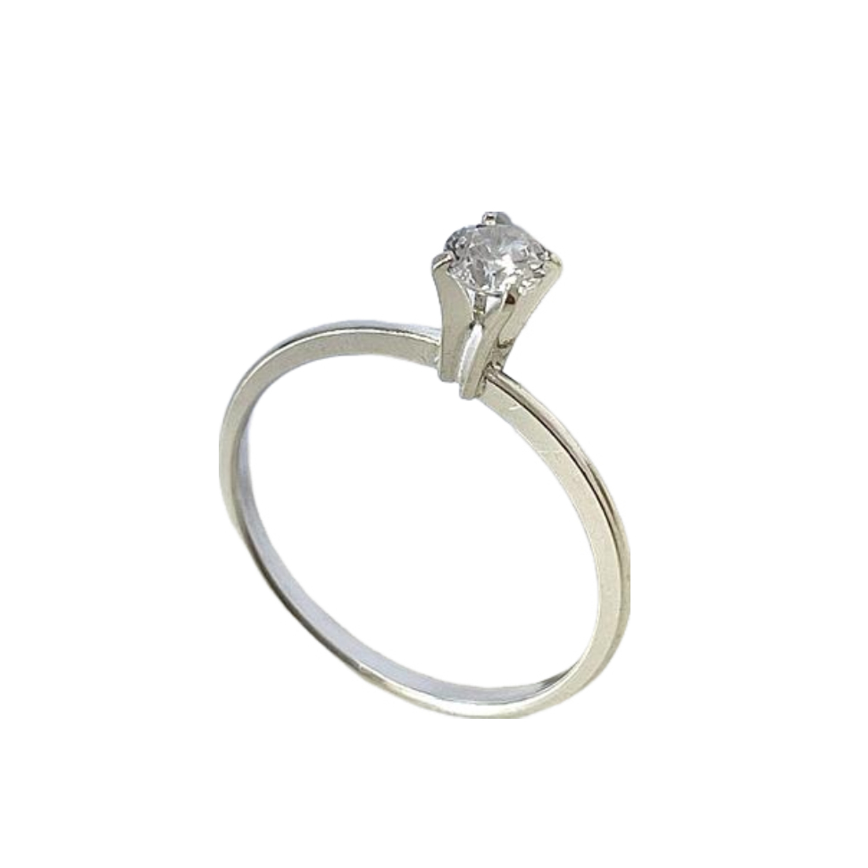 Anel Solitário De Prata 925 Legítima Solitario De Compromisso Namoro Feminino