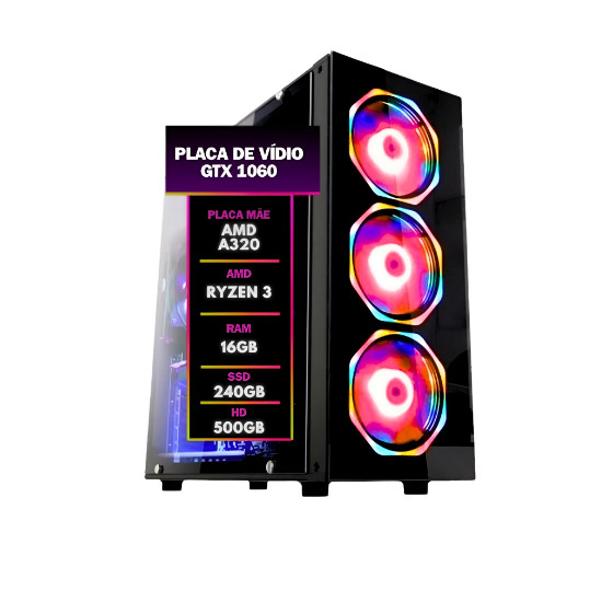 Computador Gamer Bestgamer Fortnite Intel I5 16gb Ram Ssd480 Gtx1060 Hd500gb