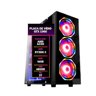 Computador Gamer Bestpc Ryzen 3 16gb Ram Ssd480 Gtx1060 Hd2t