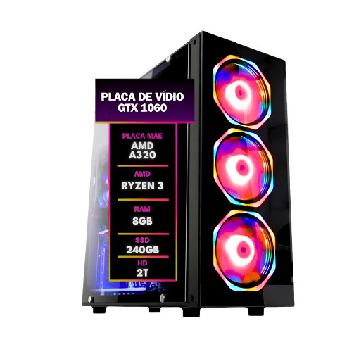 Computador Gamer Bestpc Ryzen 3 8gb Ram Ssd240 Gtx1060 Hd2t