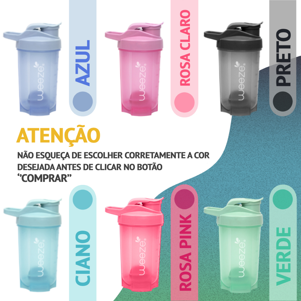 Coqueteleira 500ml Shakeira AESTHETIC Garrafa Academia Shaker c/ Esfera ...