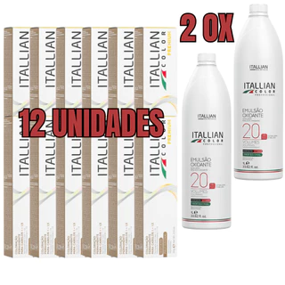 Kit 12 Colorações Itallian Color + 2 oxidantes
