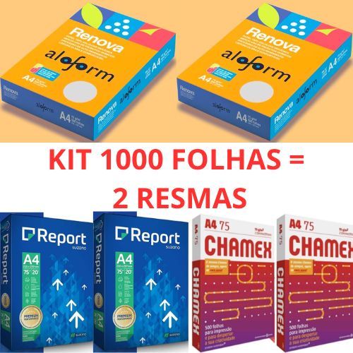 $26,79 1000 X FOLHA SULFITE FOLHA A4 PAPEL A4 SULFITE RESMA DE PAPEL A4 RESMA ( 2 X500 FOLHAS ) 210 X 297 MM 2 RESMA DE 500 FOLHAS A4 ALL MAX RENOVA SUSTENTAVEL OU A4 CHAMEX OU A4 REPORT *SERÁ ENVIADO A MARCA QUE TIVERMOS NO ESTOQUE NO MOMENTO DA VENDA*