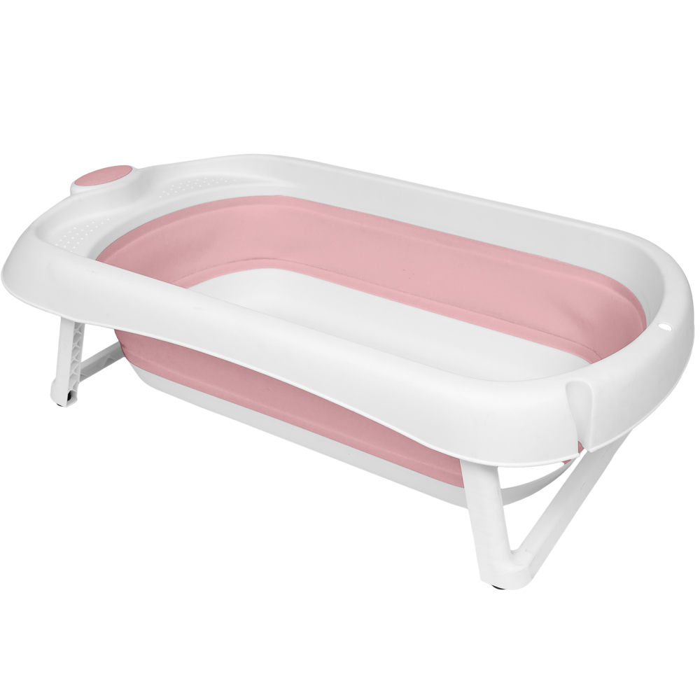 Banheira Dobrável Silicone e Plástico com Suporte Portátil Rosa - Buba ...