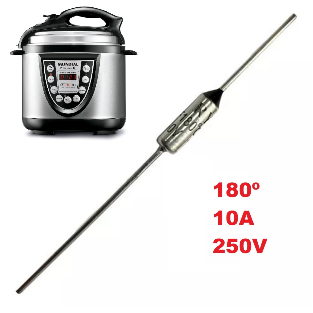 Fusível Térmico 180 Graus 10 Amperes 250v Panela de Pressão Elétrica Mondial Pratic Cook PE-09