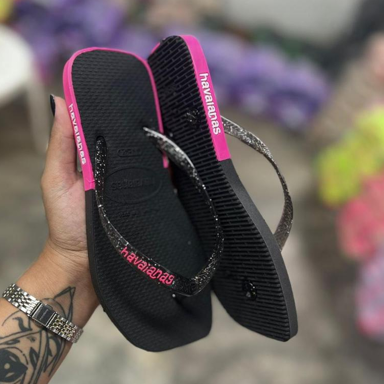 Chinelo de Dedo Casual com Gliter Varias Cores Barato