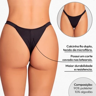 Kit 5 Calcinhas Fio Duplo Modelo Biquíni Fita Premium