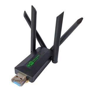 Adaptador Wifii 4 Antenas wireless dual band 2,4g e 5g 1300mbps alta velocidade usb 3.0 pentesting
