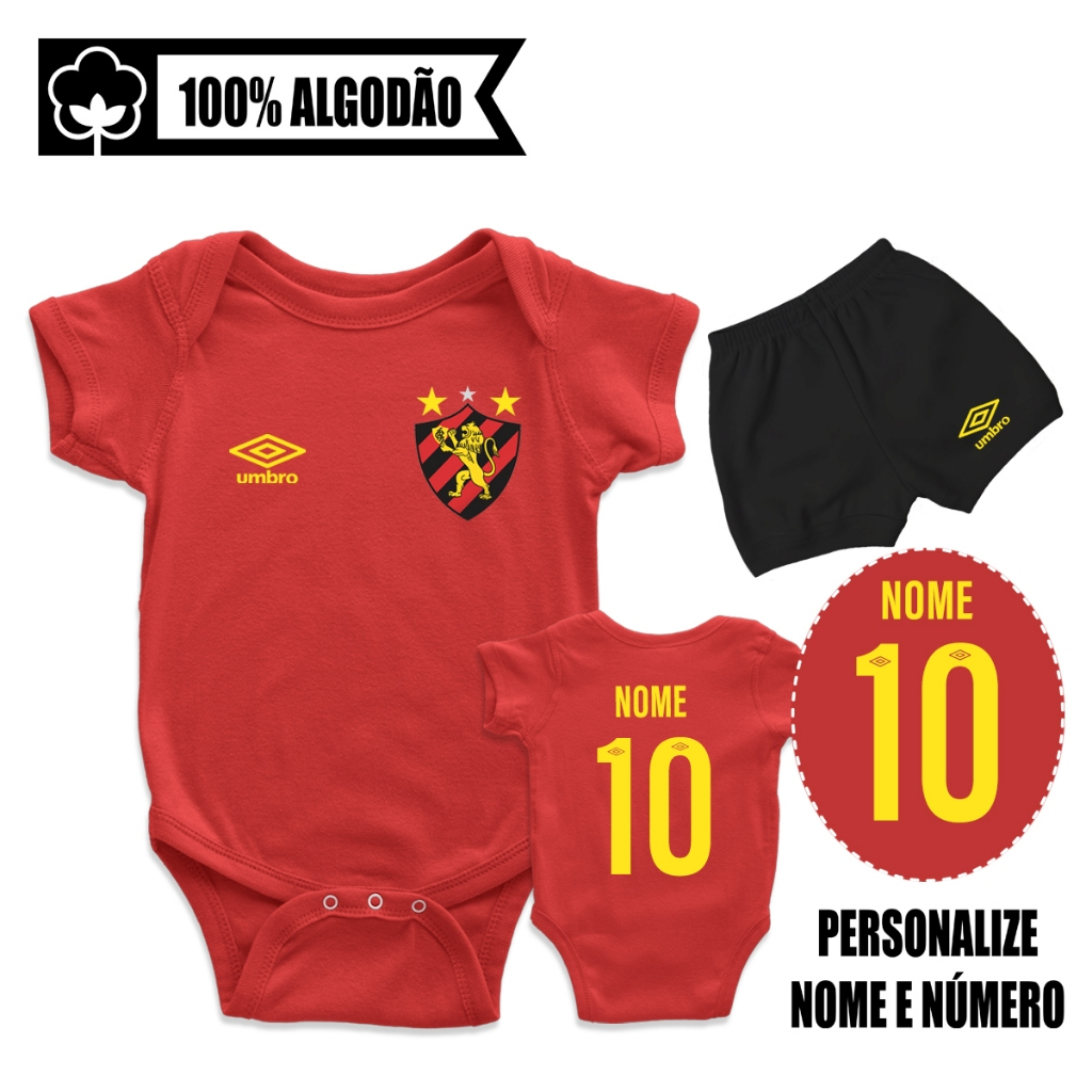Body Sport Recife Bebê Futebol personalizado com Nome