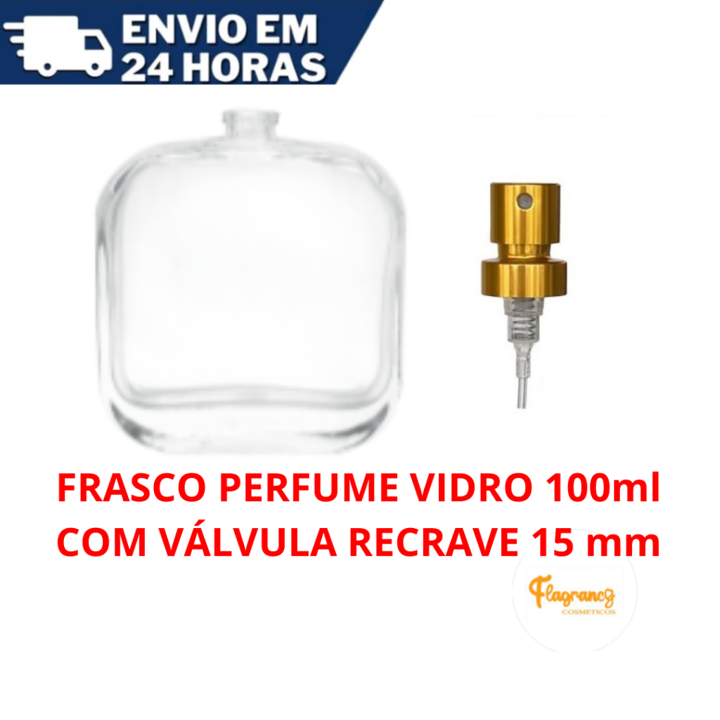 Frasco Vidro Para Perfume 100ml com Válvula