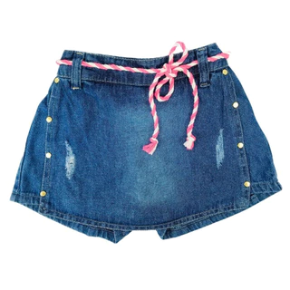 Short Saia Jeans infantil Feminino Menina