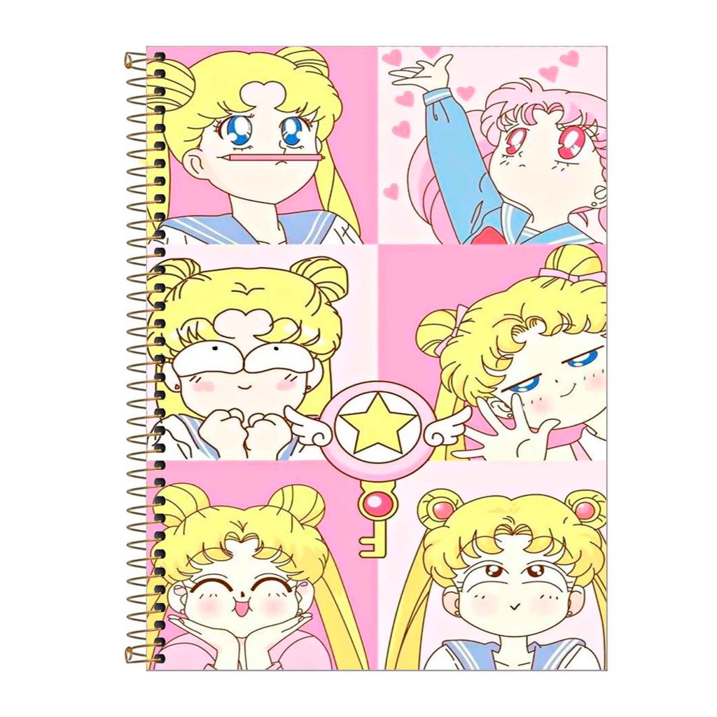 Caderno Sailor Moon Folhas Personalizadas Espiral Capa Dura | Shopee Brasil