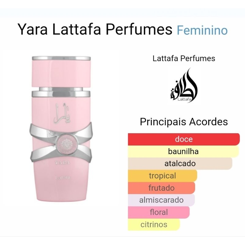 Yara rosa- Yara moi- Yara tours- Lattafa - Feminino - Eau de Parfum ...