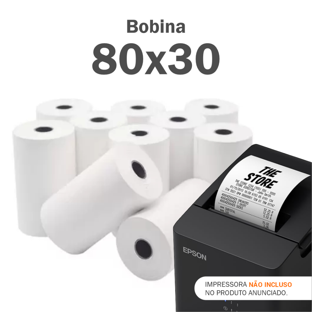 Bobina Térmica 80x30 Bobina Cupom Impressora Pdv | Shopee Brasil