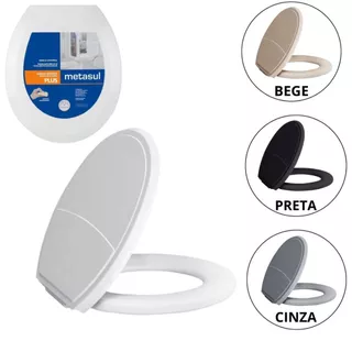 Assento Sanitário Almofadado Tampa de Vaso Oval Universal Plus Slim