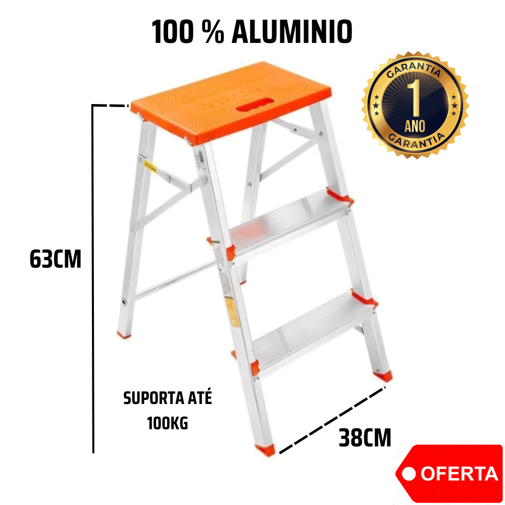 Mini Escada Pequena Banquinho Banqueta 3 Degraus Dobravel | Shopee Brasil