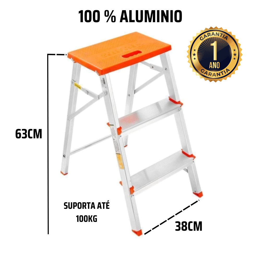 Escada Pequena Para Apartamento Cozinha 3 Degraus Dobravel | Shopee Brasil