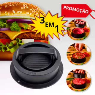 Modelador De Hambúrguer 3 EM 1 , Hambúrguer Artesanal, Hambúrguer Recheado, Mini Hambúrguer, Hamburguer Gourmet