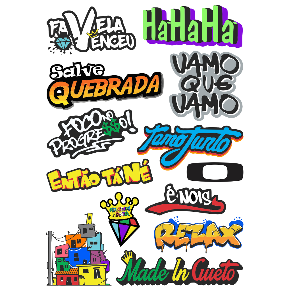 Kit 12 Adesivos A Favela Venceu Moto Bike Capacete Grau | Shopee Brasil