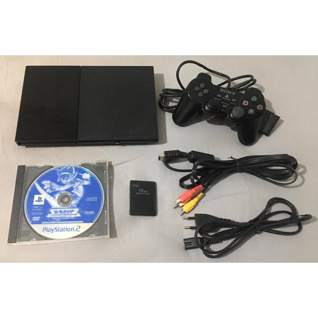 Playstation 2 Slim Com Jogo ORIGINAL - Leitor Funcionando Usado - O.P.L. Instalado