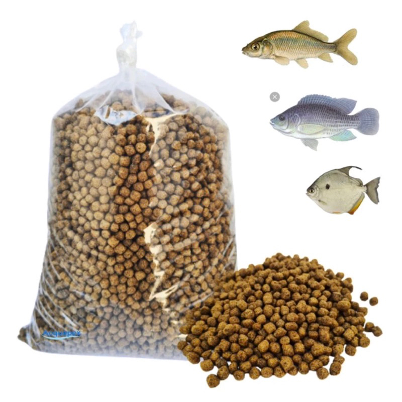 Ração peixes 3KG 28% 4-6 MM Tilapia Lagoa e Fontes crescimento engorda Granel