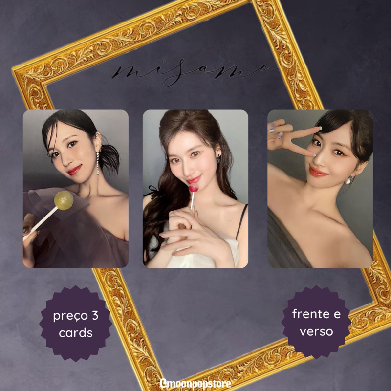 3 Photocards Kpop Twice Misamo Masterpiece- Fanmade frente e verso
